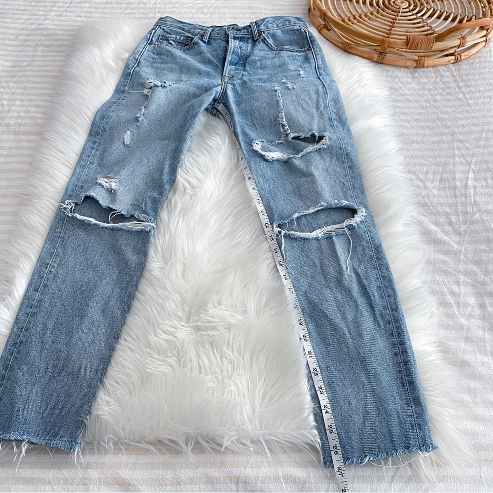GRLFRND Karolina High-Rise Slashed Jeans A Little More Love Distressed Raw Hem - Picture 15 of 16